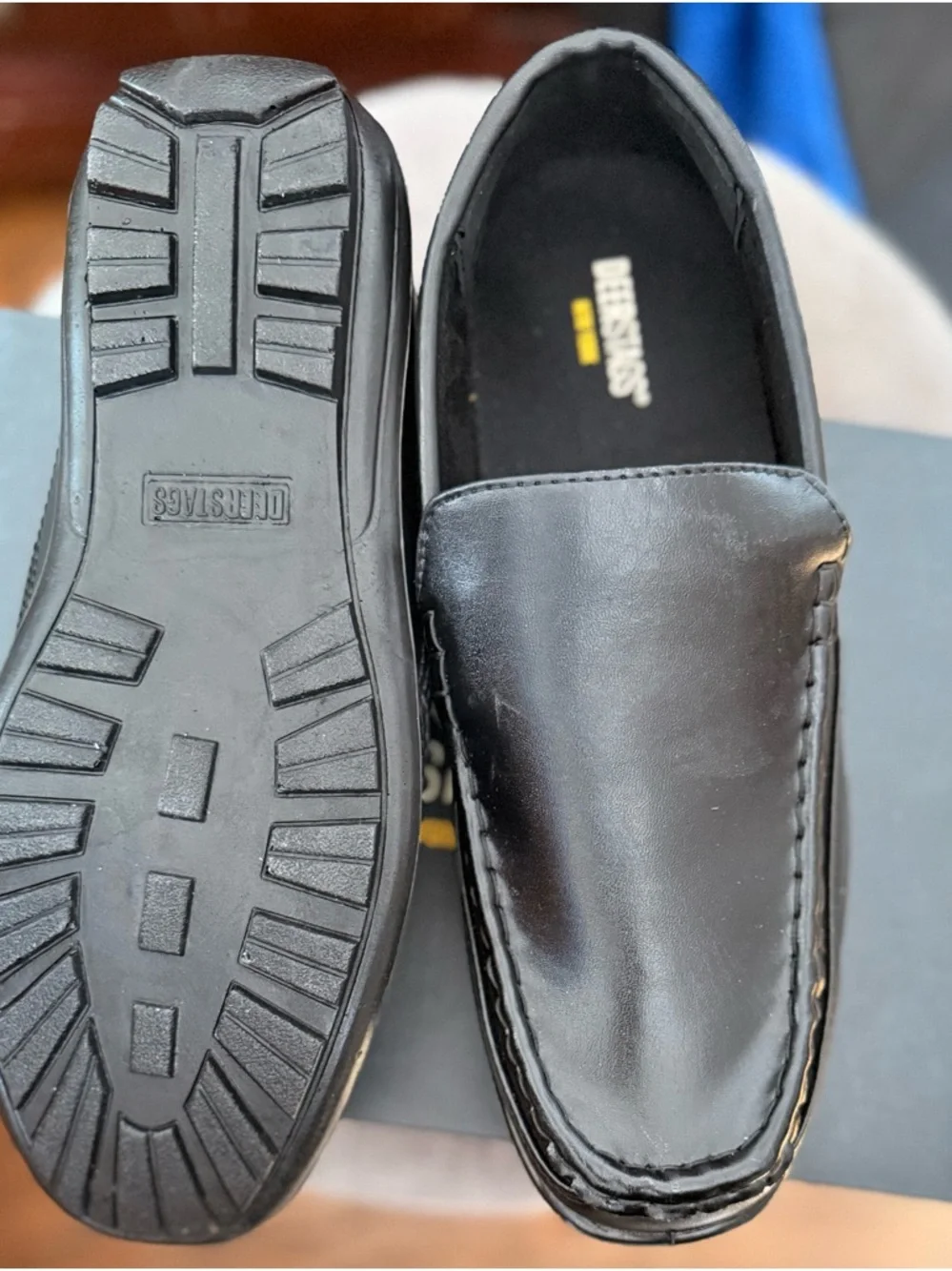 Deer Stags Black Kids Moccasin Slip-On Shoes
